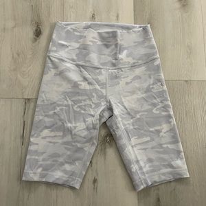 Lululemon white camo biker shorts